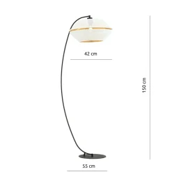 Sklep Kaja Wygięta, ozdobna lampa stojąca z białym abażurem 1184/LP z serii MALIA