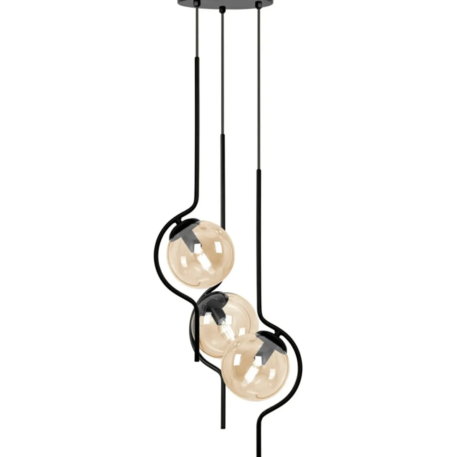 Cheap Wyjątkowa lampa wisząca do salonu, trzy klosze K-5338 z serii VELA Żyrandole Nowoczesne