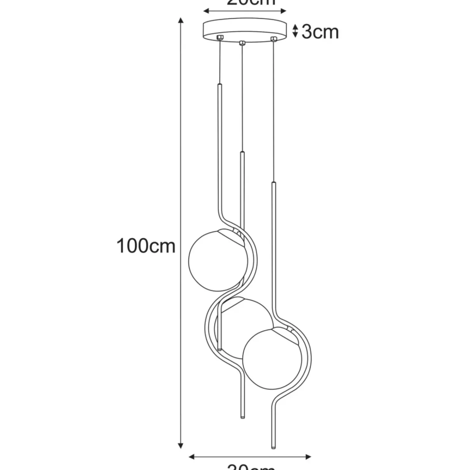 Cheap Wyjątkowa lampa wisząca do salonu, trzy klosze K-5338 z serii VELA Żyrandole Nowoczesne