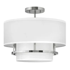 Clearance Wyjątkowa lampa z białym abażurem HK-GRAHAM-M-PN z serii GRAHAM Żyrandole Nowoczesne