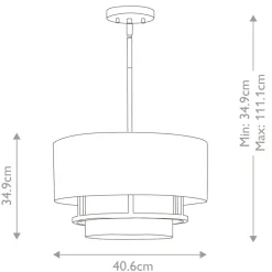 Clearance Wyjątkowa lampa z białym abażurem HK-GRAHAM-M-PN z serii GRAHAM Żyrandole Nowoczesne