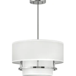 Clearance Wyjątkowa lampa z białym abażurem HK-GRAHAM-M-PN z serii GRAHAM Żyrandole Nowoczesne