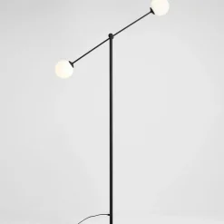 Sklep Kaja Wysoka lampa podłogowa czarna z kloszami 1081A1 OHIO | Kaja