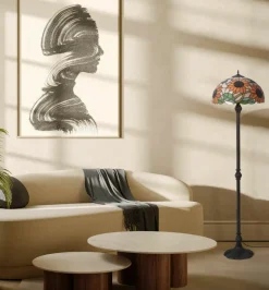 Sklep Kaja Wysoka lampa podłogowa z okazałym kloszem K-F16814 z serii SUNFLOWER