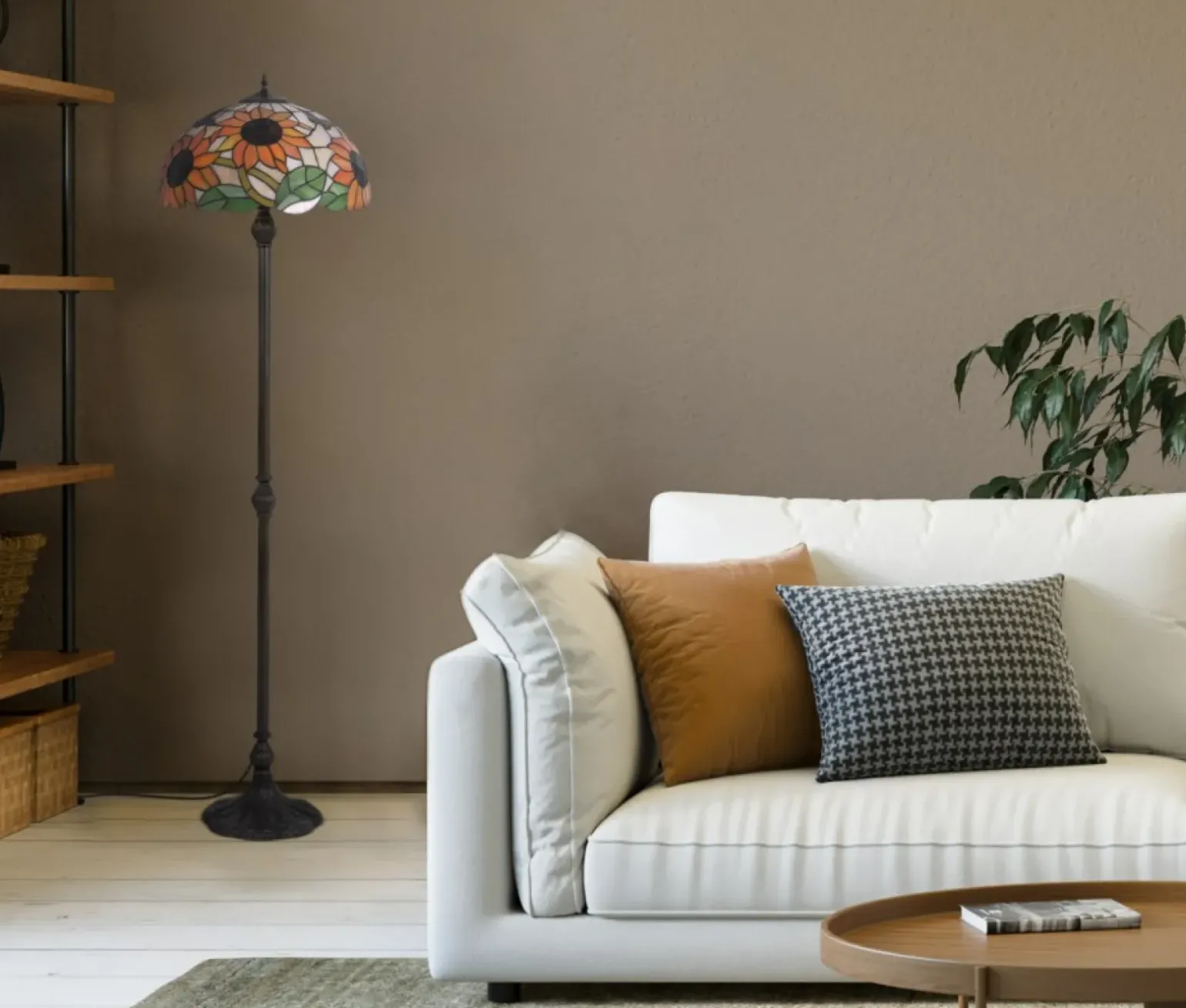 Sklep Kaja Wysoka lampa podłogowa z okazałym kloszem K-F16814 z serii SUNFLOWER