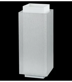 Sklep Kaja Wysoka, srebrna lampa stołowa z abażurem 67326 LASTRA | Kaja