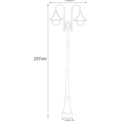 Sklep Kaja Wysoka zewnętrzna dwuramienna latarnia K-8132 CZ BOSTON | Kaja