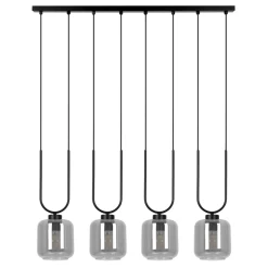 Best Wyszukana lampa wisząca, cztery grafitowe klosze K-5587 z serii BONO Żyrandole Nowoczesne