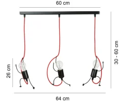 Sale Wyszukana lampa wisząca z mi przewodami 537/3 | Kaja Żyrandole Nowoczesne