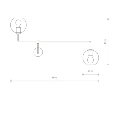 Sklep Kaja Wyszukany kinkiet z dwoma kulistymi kloszami 9362 | Kaja Oświetlenie
