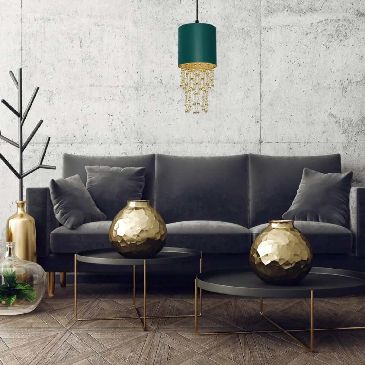 Sklep Kaja Wytworna lampa wisząca w zielonym kolorze MLP6449 z serii ALMERIA | Kaja Oświetl