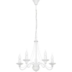 Sklep Kaja Żyrandol biały świecznik na łańcuchu 397F 5-PŁ RÓŻA | Kaja Oświetlenie