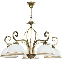 Sklep Kaja Żyrandol do salonu w stylu vintage, białe klosze 149/5 WIVARA | Kaja