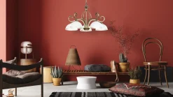 Sklep Kaja Żyrandol do salonu w stylu vintage, białe klosze 149/5 WIVARA | Kaja