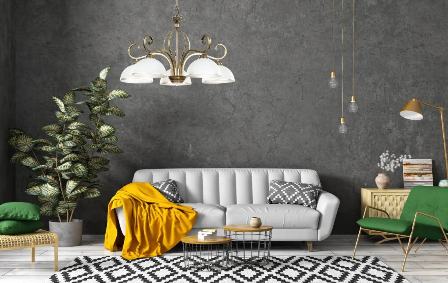 Sklep Kaja Żyrandol do salonu w stylu vintage, białe klosze 149/5 WIVARA | Kaja