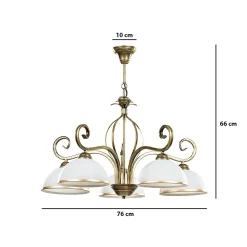 Sklep Kaja Żyrandol do salonu w stylu vintage, białe klosze 149/5 WIVARA | Kaja