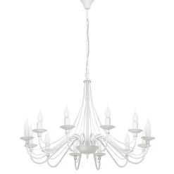 Sklep Kaja Żyrandol duży biały świecznik do salonu 397R 12-PŁ RÓŻA | Kaja