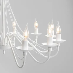 Sklep Kaja Żyrandol duży biały świecznik do salonu 397R 12-PŁ RÓŻA | Kaja