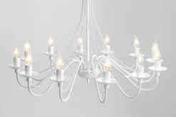 Sklep Kaja Żyrandol duży biały świecznik do salonu 397R 12-PŁ RÓŻA | Kaja