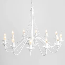 Sklep Kaja Żyrandol duży biały świecznik do salonu 397R 12-PŁ RÓŻA | Kaja