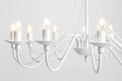 Sklep Kaja Żyrandol duży biały świecznik do salonu 397R 12-PŁ RÓŻA | Kaja