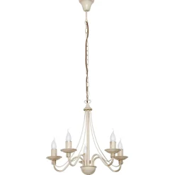 Sklep Kaja Żyrandol duży w kolorze kremowym 397F9 5-PŁ RÓŻA | Kaja Oświetlenie