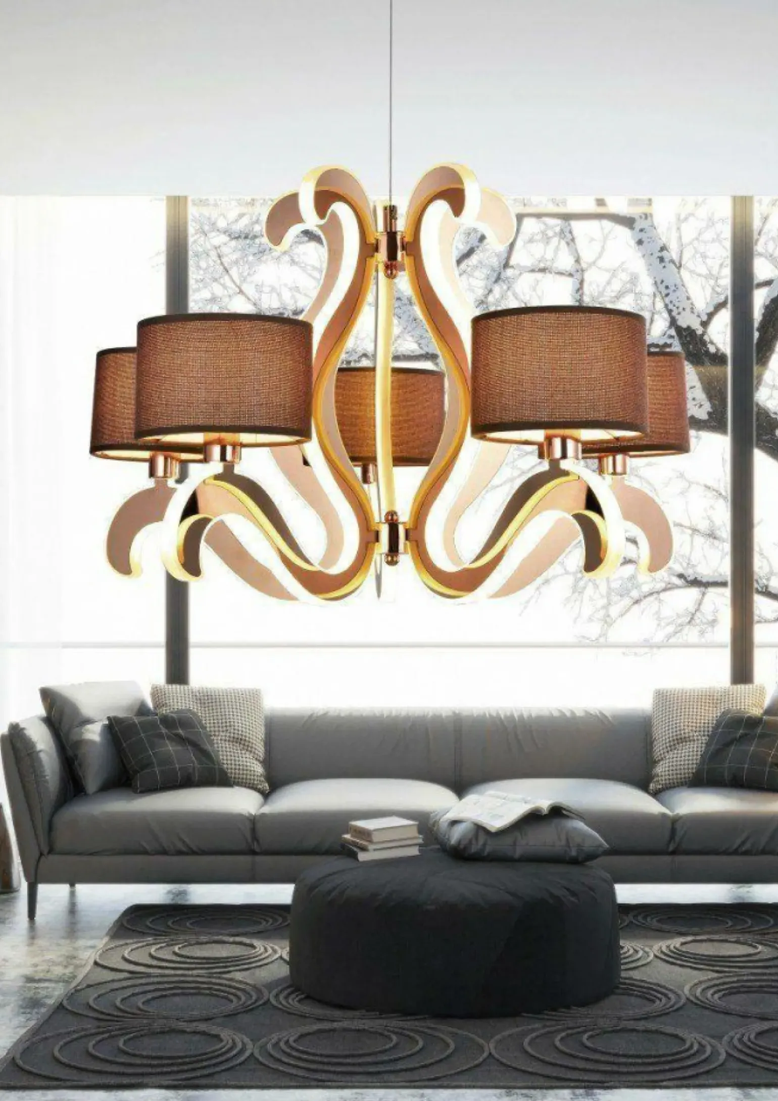 Sklep Kaja Żyrandol glamour LED w ramionach 35-33918 AMBROSIA | Kaja Oświetlenie