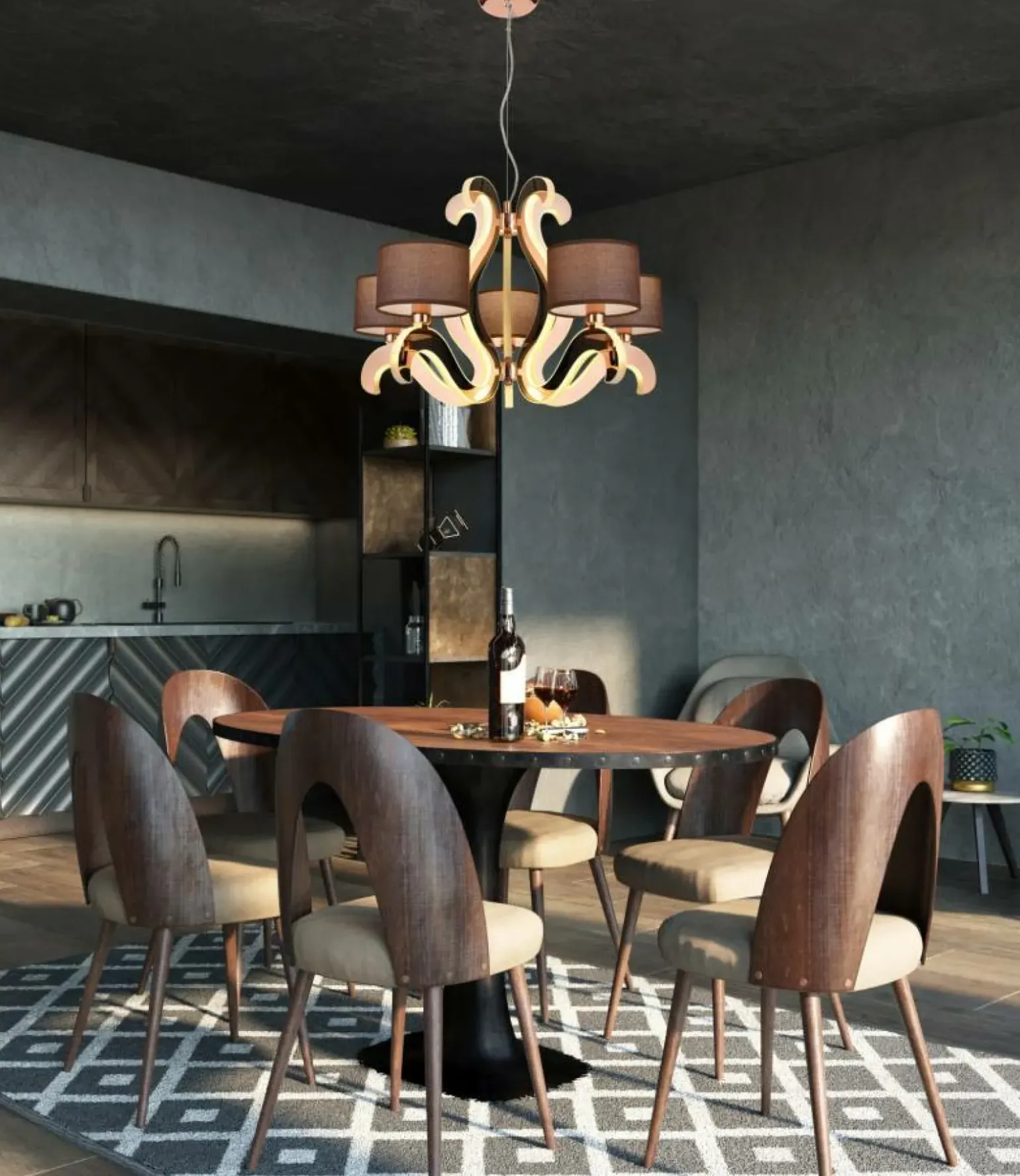 Sklep Kaja Żyrandol glamour LED w ramionach 35-33918 AMBROSIA | Kaja Oświetlenie