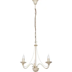 Sklep Kaja Żyrandol kremowy świecznik ozdobny 397E/9 3-PŁ RÓŻA | Kaja Oświetlenie