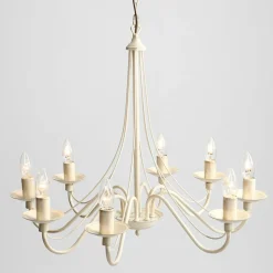 Sklep Kaja Żyrandol kremowy świecznik do salonu 397R9 12-PŁ RÓŻA | Kaja