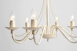 Sklep Kaja Żyrandol kremowy świecznik do salonu 397R9 12-PŁ RÓŻA | Kaja