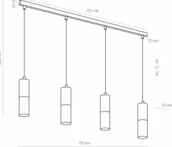 Cheap Żyrandol na listwie nad stół w kuchni TK 4367 ELIT BLACK | Kaja Żyrandole Nowoczesne