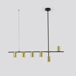 Discount Żyrandol nad stół w jadalni LP-074/6PL BK/GD ARIZONA | Kaja Żyrandole Nowoczesne