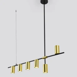 Discount Żyrandol nad stół w jadalni LP-074/6PL BK/GD ARIZONA | Kaja Żyrandole Nowoczesne