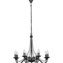 Sklep Kaja Żyrandol typu świecznik czarny loft 397P1 8-PŁ RÓŻA | Kaja Oświetlenie