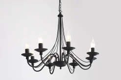 Sklep Kaja Żyrandol typu świecznik czarny loft 397P1 8-PŁ RÓŻA | Kaja Oświetlenie