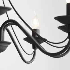 Sklep Kaja Żyrandol typu świecznik czarny loft 397P1 8-PŁ RÓŻA | Kaja Oświetlenie