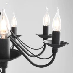 Sklep Kaja Żyrandol typu świecznik czarny loft 397P1 8-PŁ RÓŻA | Kaja Oświetlenie