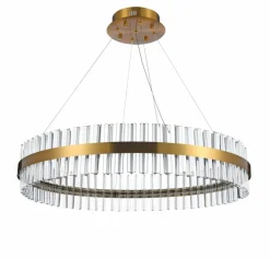 Sale Żyrandol w kolorze mosiądzu z kryształkami AZ5262 FRANCESCA | Kaja Żyrandole Nowoczesne