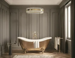 Sale Żyrandol w kolorze mosiądzu z kryształkami AZ5262 FRANCESCA | Kaja Żyrandole Nowoczesne