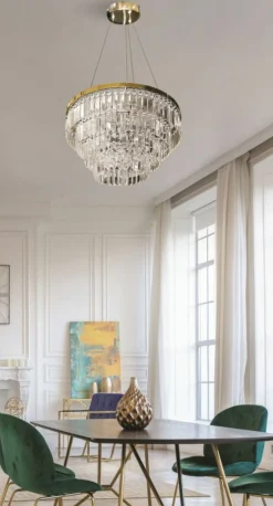 Online Żyrandol w stylu glamour, wiszące kryształy AZ4906 SALERNO | Kaja Żyrandole Nowoczesne