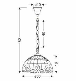 Sklep Kaja Żyrandol w stylu retro z witrażowym kloszem 31-20680 MARSALA | Kaja
