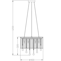Hot Żyrandol z abażurem i kryształkami RLD92174-8B VERONA | Kaja Żyrandole Nowoczesne