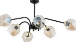 Sklep Kaja Żyrandol z bursztynowymi kloszami O3066 W6 CZA ZL KATLA | Kaja