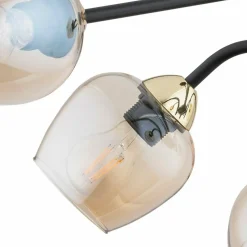 Sklep Kaja Żyrandol z bursztynowymi kloszami O3066 W6 CZA ZL KATLA | Kaja