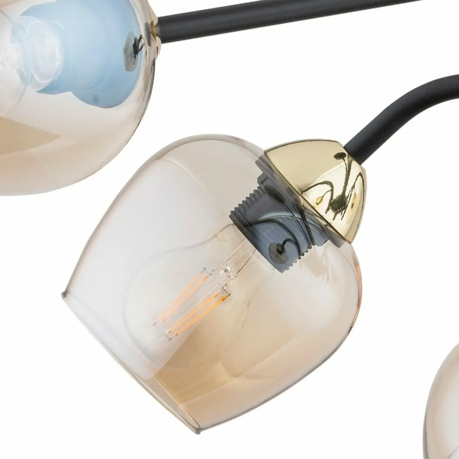 Sklep Kaja Żyrandol z bursztynowymi kloszami O3066 W6 CZA ZL KATLA | Kaja