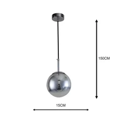 Store Żyrandol z chromowanym, okrągłym kloszem LP-2844/1P S CH z serii PALLA Żyrandole Nowoczesne