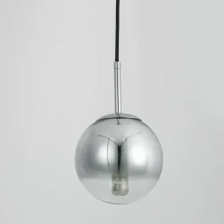 Store Żyrandol z chromowanym, okrągłym kloszem LP-2844/1P S CH z serii PALLA Żyrandole Nowoczesne