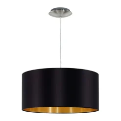 Store Żyrandol z czarno-złotym abażurem ⌀38cm 31599 MASERLO | Kaja Żyrandole Nowoczesne