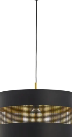 Cheap Żyrandol z czarno-złotym abażurem TK 3211 TAGO BLACK | Kaja Żyrandole Nowoczesne